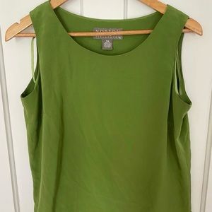 Norton McNaughton Moss Green 100% Silk Sleeveless Top NWT size Petite Medium